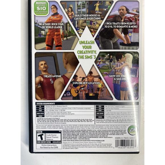 The Sims 3 (Windows/Mac, 2009) Preowned UNTESTED w Manual - Picture 3 of 3